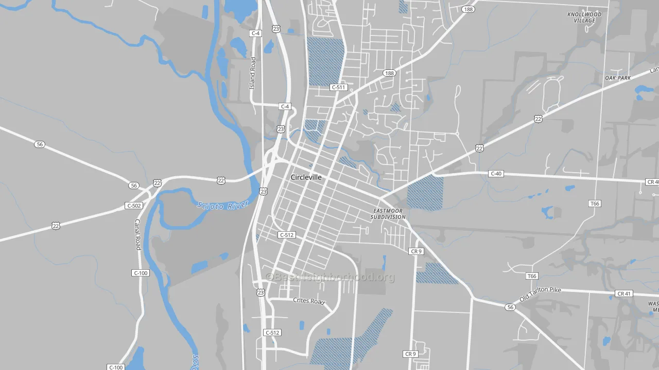 Transit Grade map of Circleville Historic District, Circleville, OH