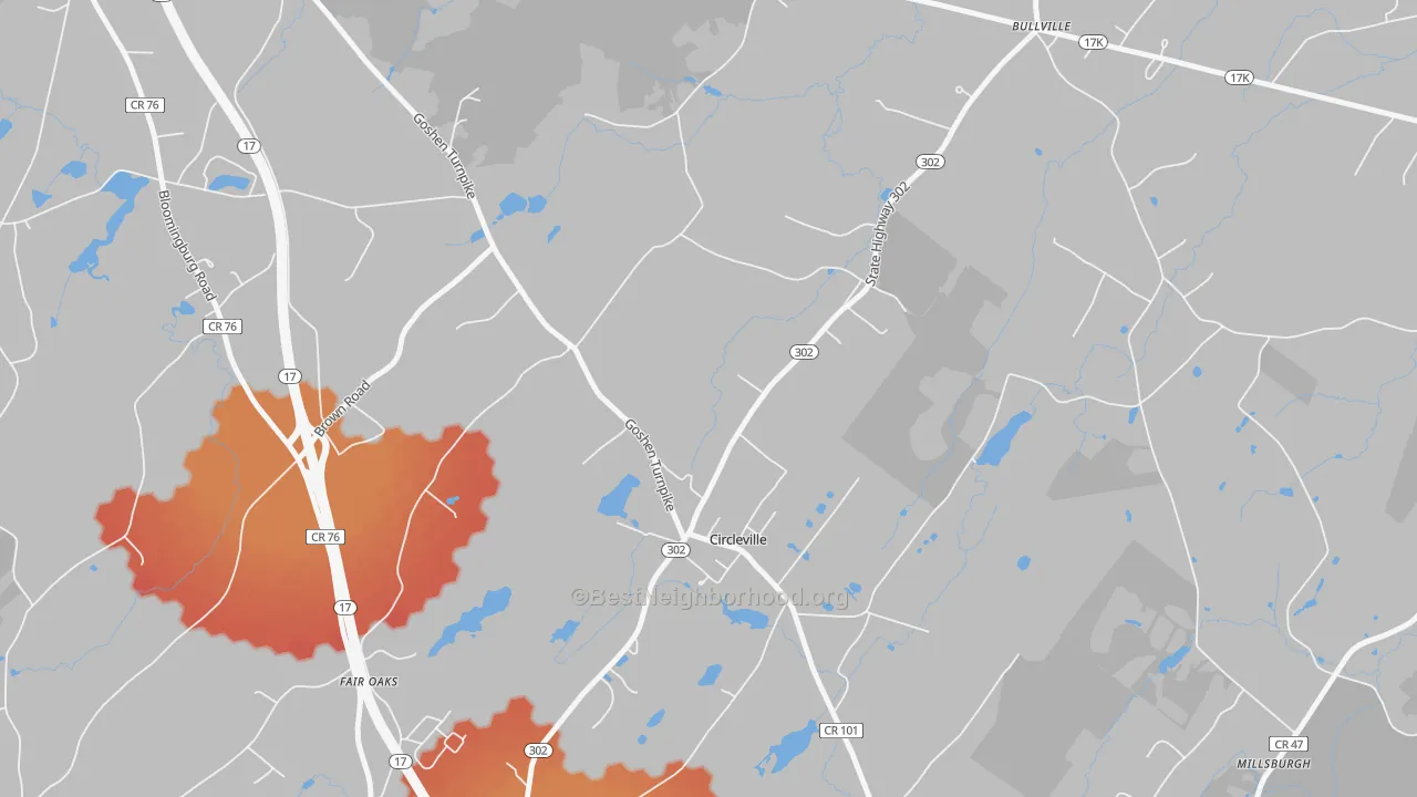 Transit Grade map of Circleville, NY
