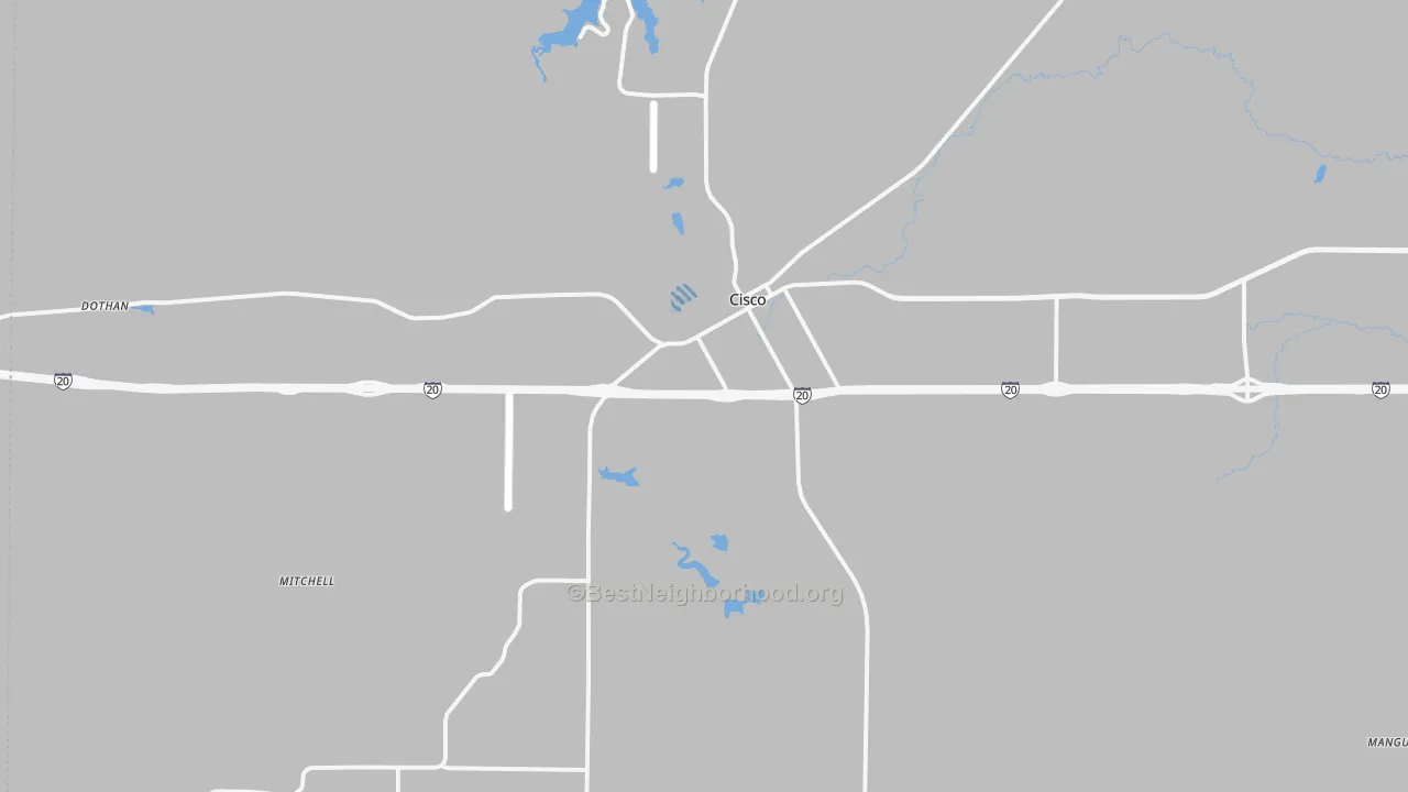 Transit Grade map of Cisco, TX