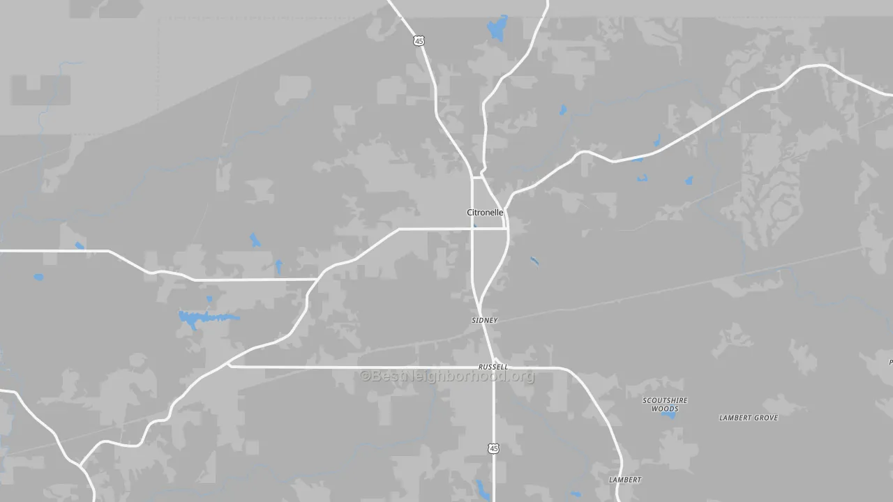 Transit Grade map of Citronelle, AL
