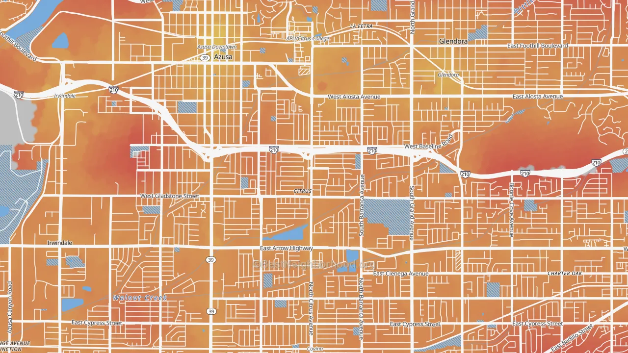 Transit Grade map of Citrus, CA