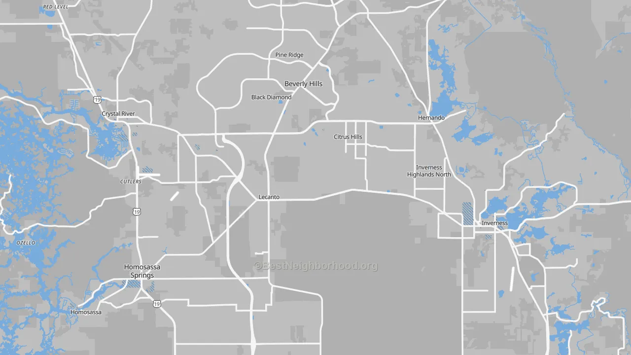 Transit Grade map of Citrus County, FL