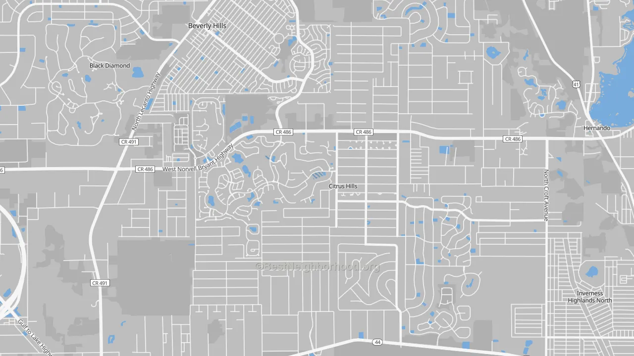 Transit Grade map of Citrus Hills, FL