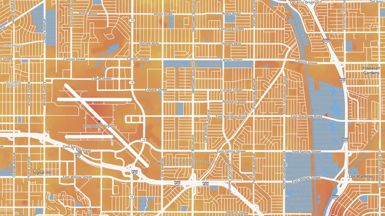 Transit Grade map of City College Area, Long Beach, CA