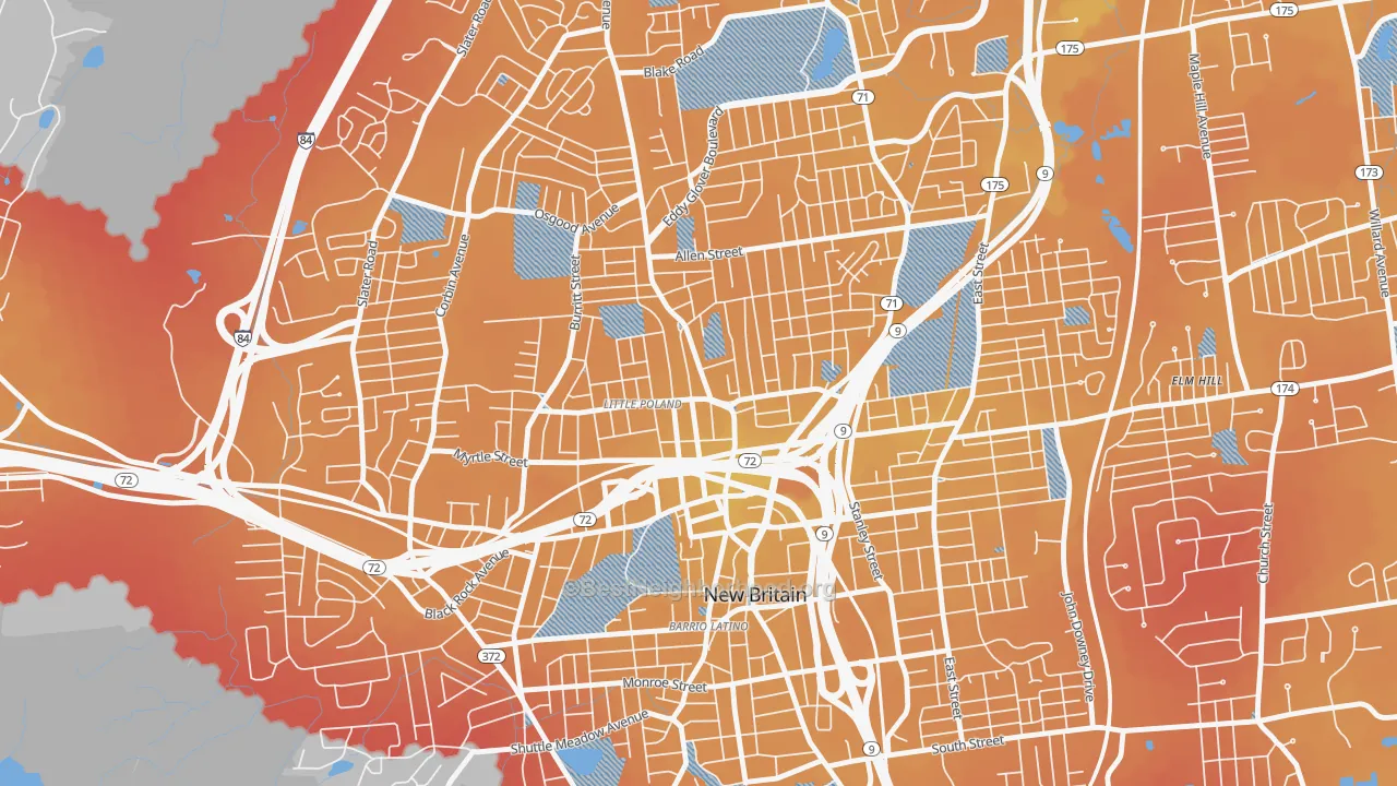 Transit Grade map of City Hall Monument District, New Britain, CT