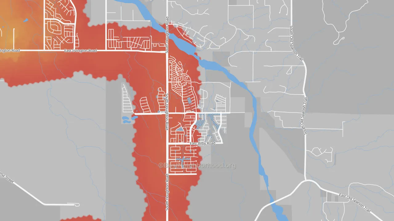 Transit Grade map of Civano, Tucson, AZ