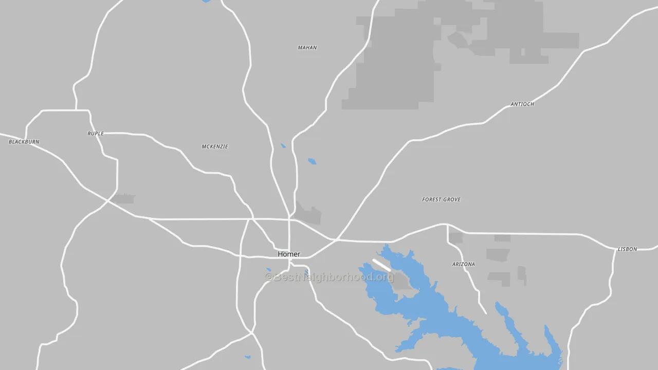 Transit Grade map of Claiborne Parish, LA