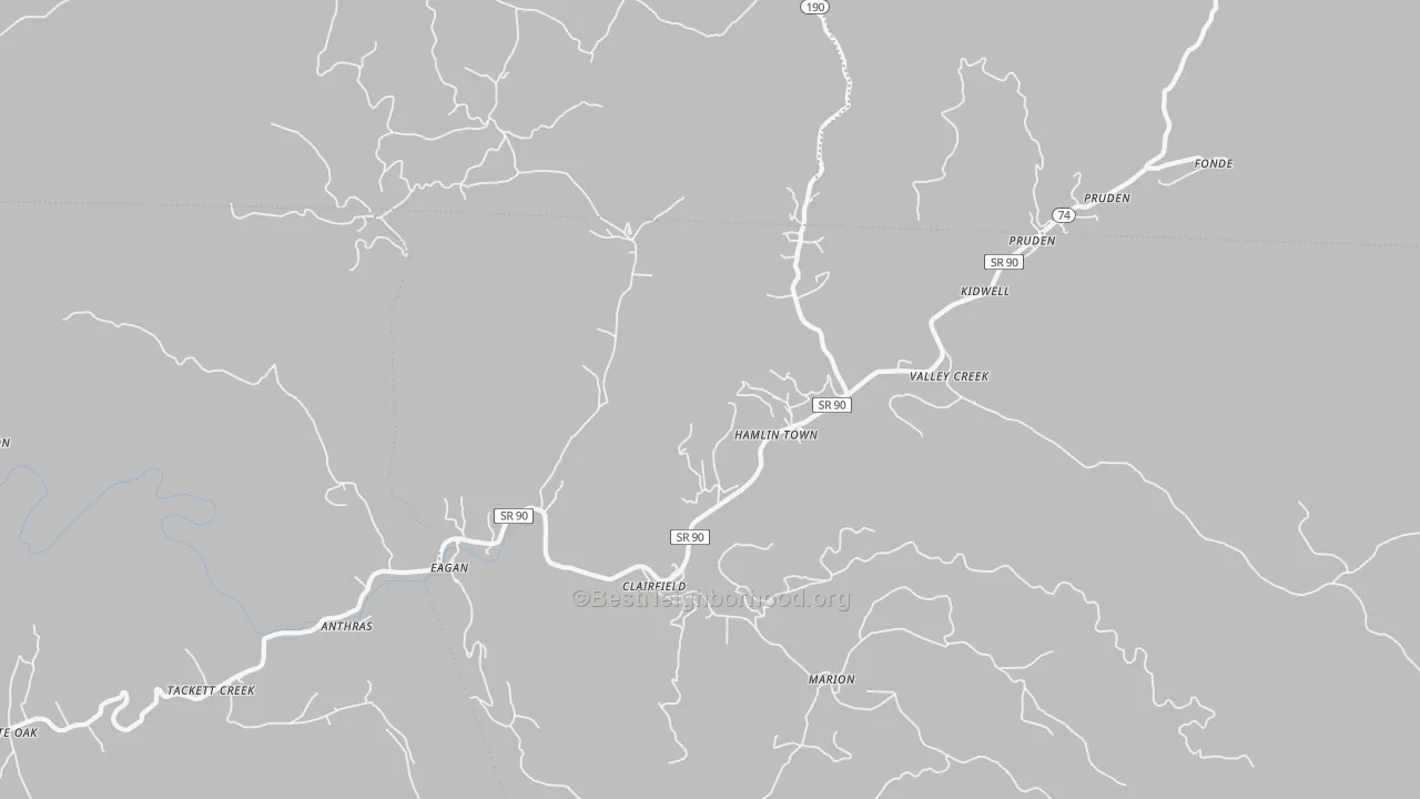 Transit Grade map of Clairfield, TN