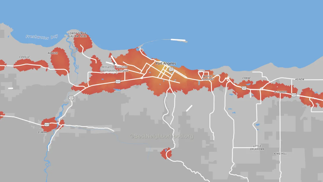 Transit Grade map of Clallam County, WA