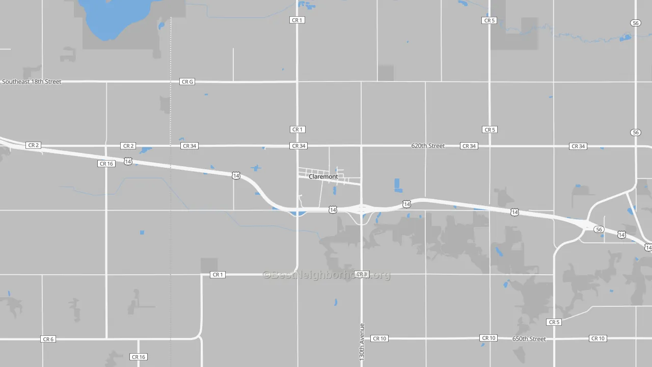 Transit Grade map of Claremont, MN
