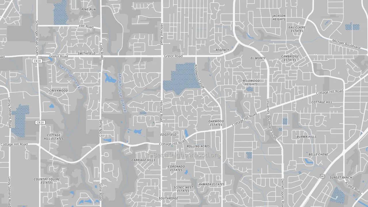 Transit Grade map of Claremont, Mobile, AL