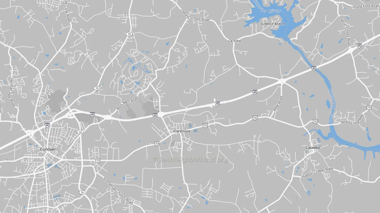 Transit Grade map of Claremont, NC