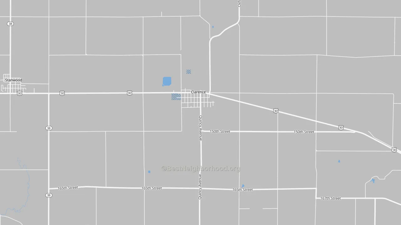 Transit Grade map of Clarence, IA