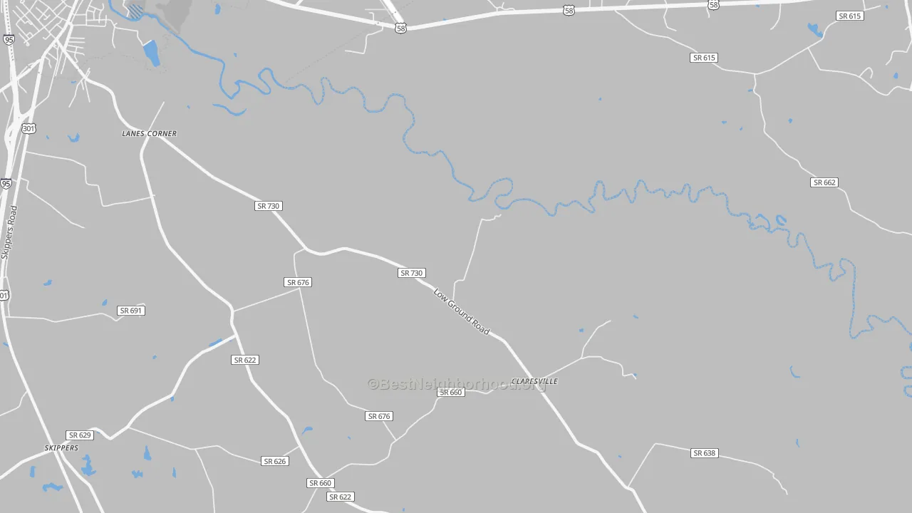 Transit Grade map of Claresville, VA