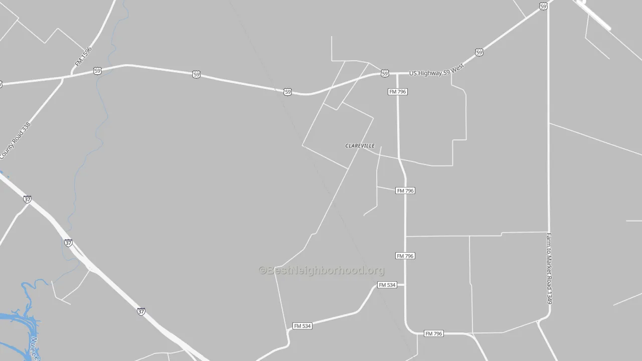 Transit Grade map of Clareville, TX