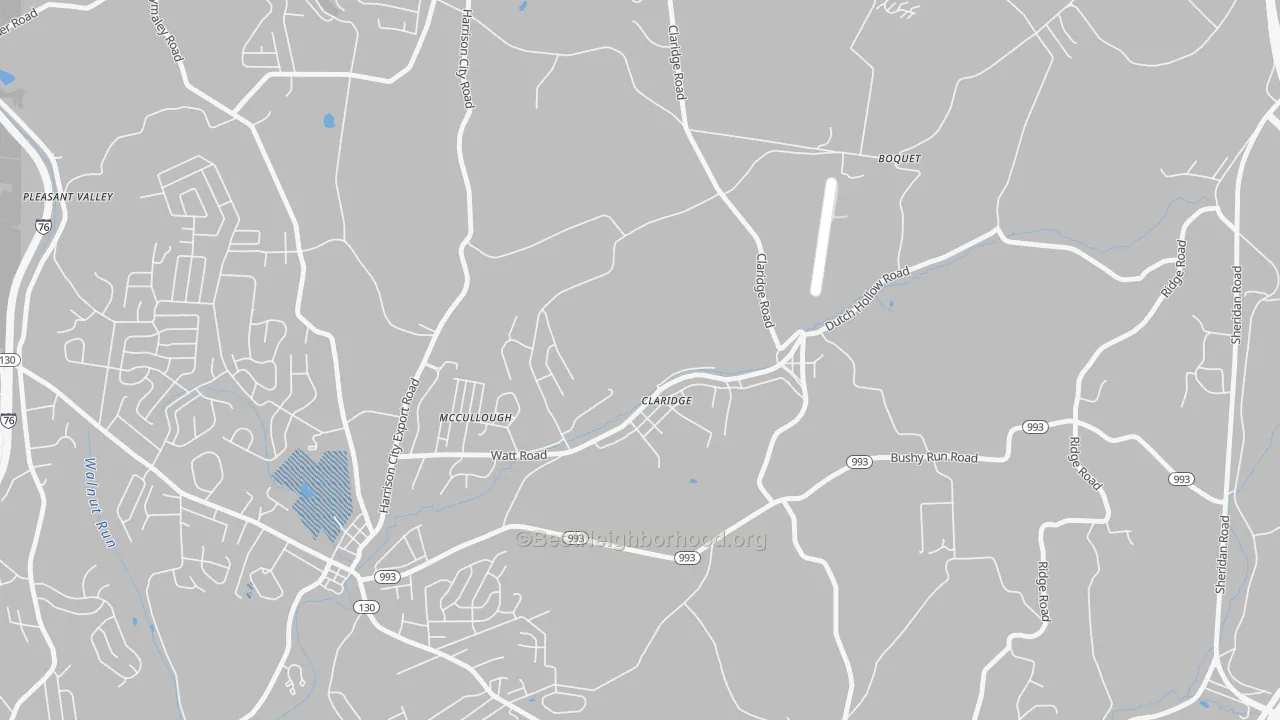 Transit Grade map of Claridge, PA