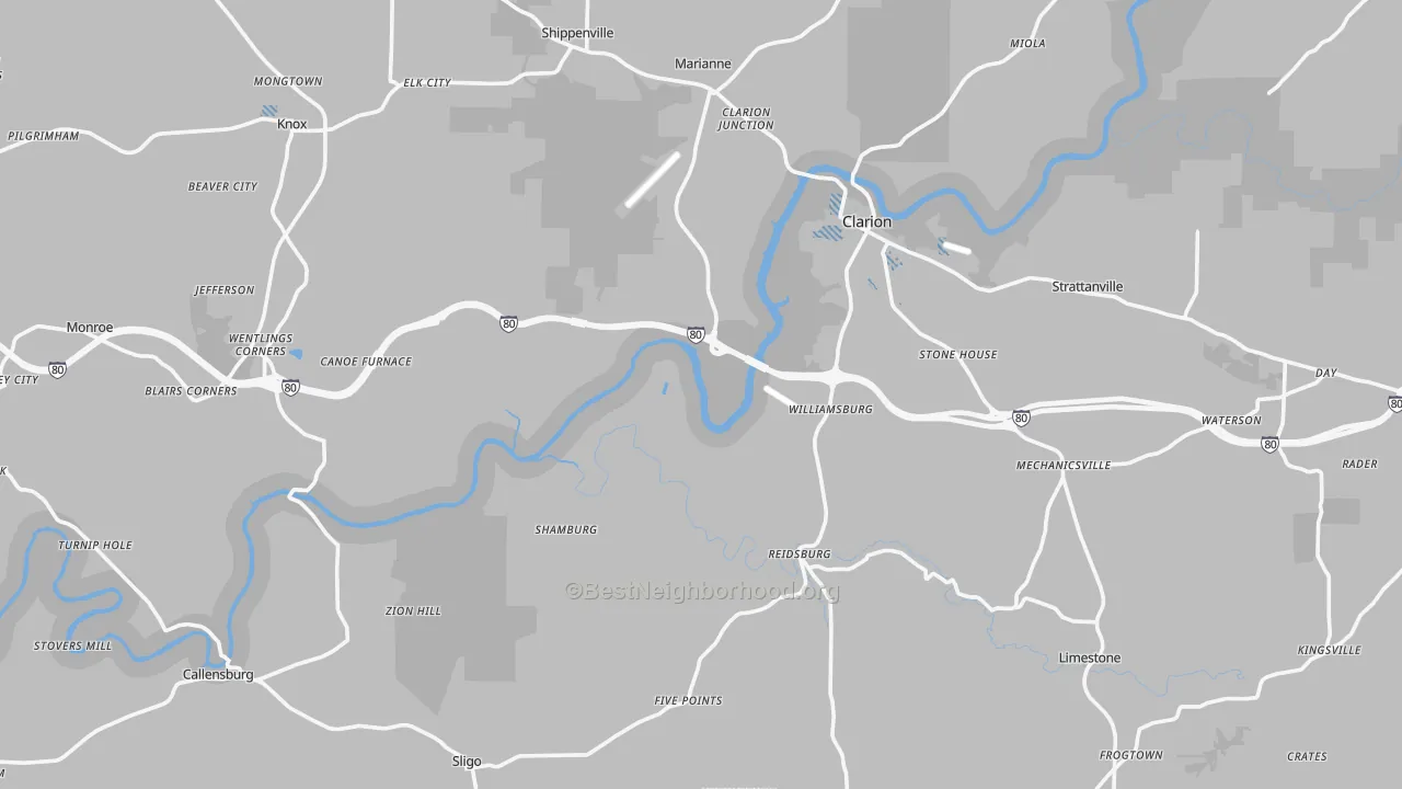 Transit Grade map of Clarion County, PA