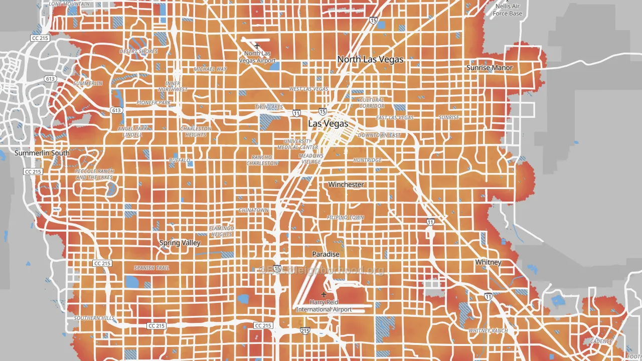Transit Grade map of Clark County, NV