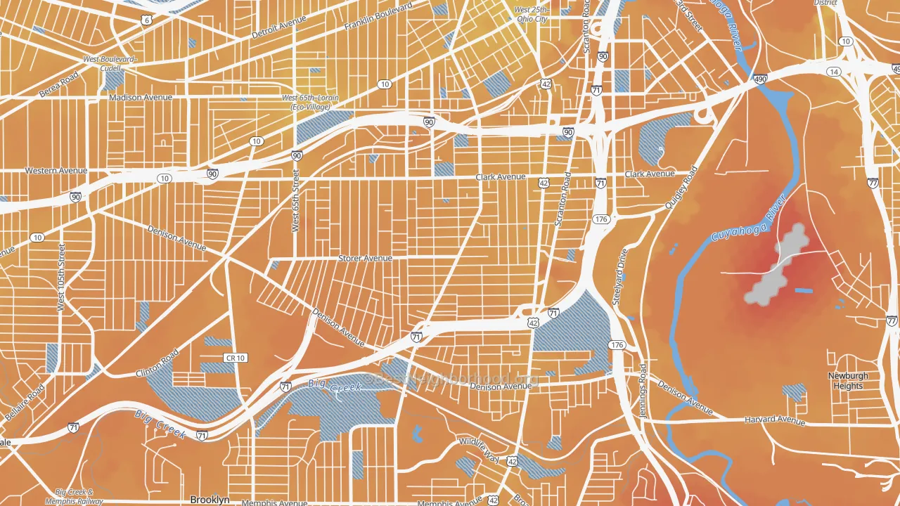 Transit Grade map of Clark-Fulton, Cleveland, OH