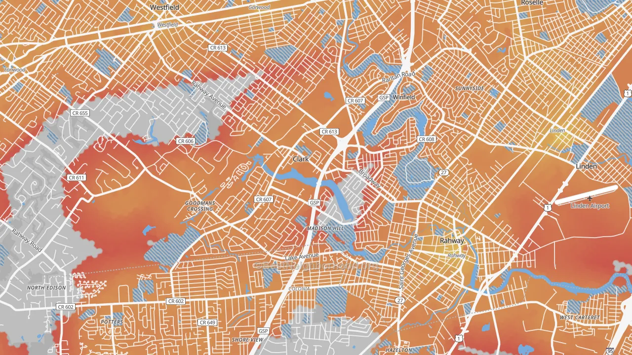 Transit Grade map of Clark, NJ
