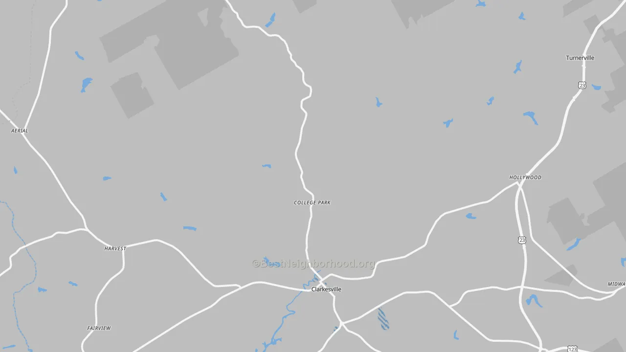 Transit Grade map of Clarkesville, GA
