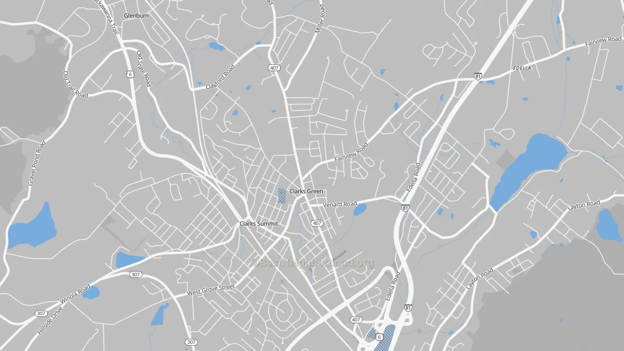 Transit Grade map of Clarks Green, PA