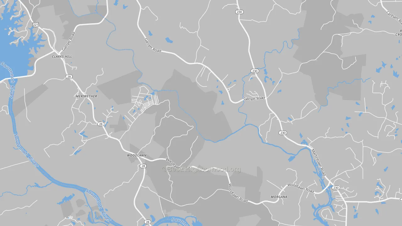 Transit Grade map of Clarks Hill, SC