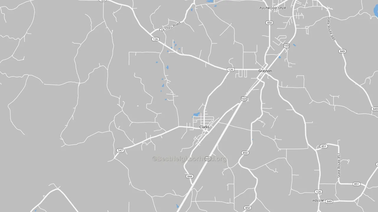 Transit Grade map of Clarks, LA
