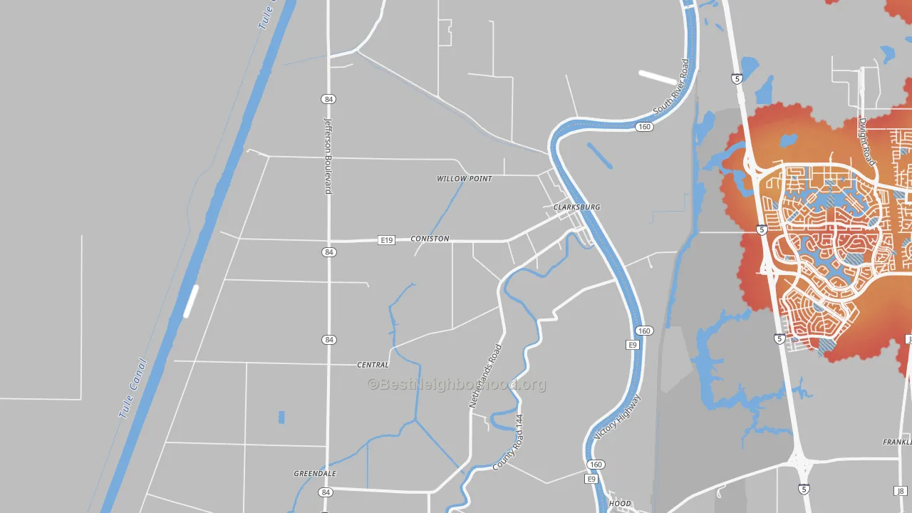 Transit Grade map of Clarksburg, CA