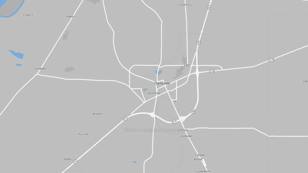 Transit Grade map of Clarksdale, MS