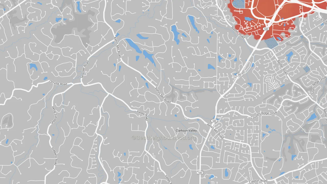 Transit Grade map of Clarkson Valley, MO