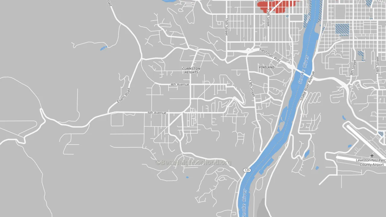 Transit Grade map of Clarkston Heights-Vineland, WA
