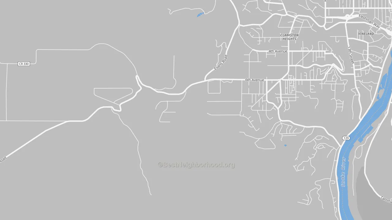Transit Grade map of Clarkston Heights, WA