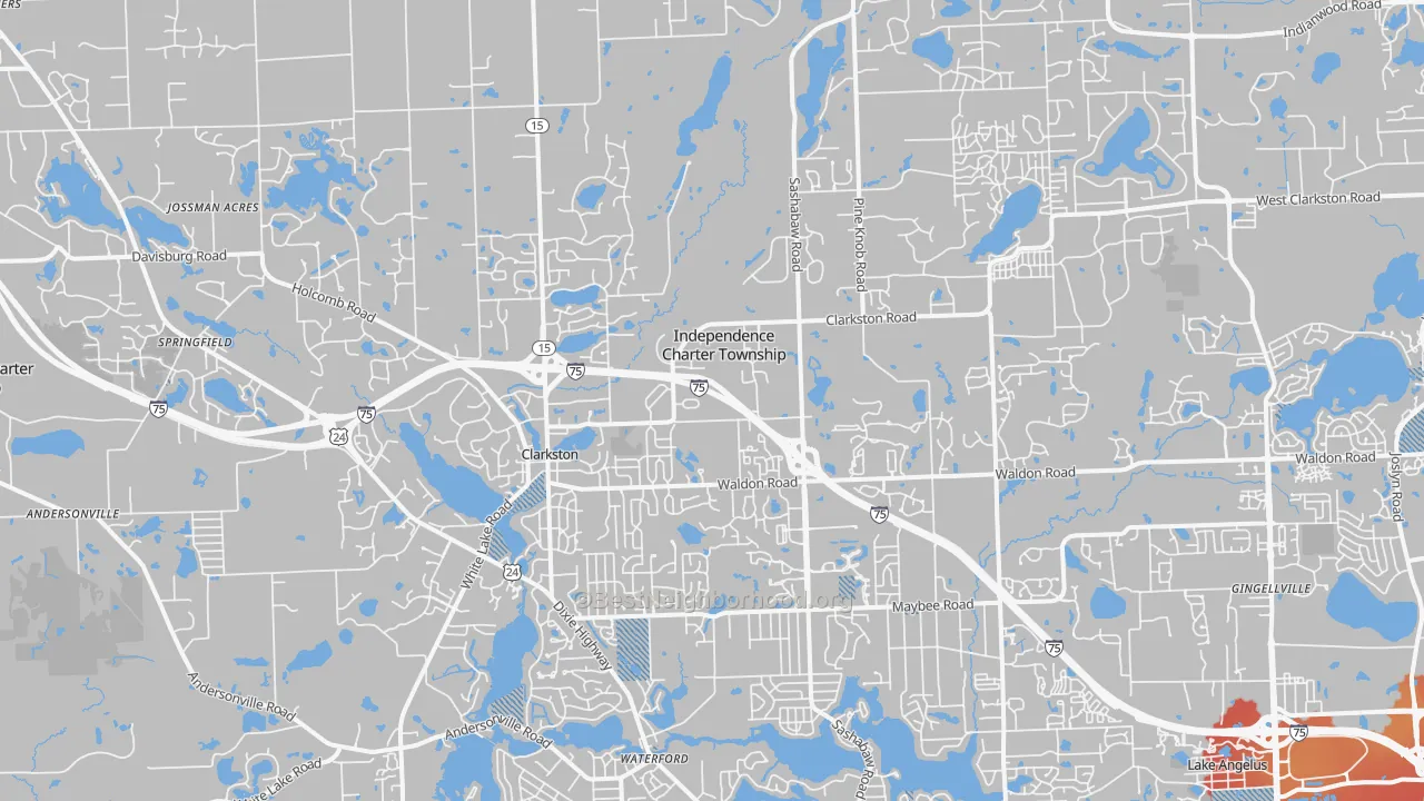 Transit Grade map of Clarkston, MI