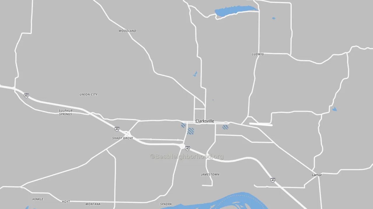 Transit Grade map of Clarksville, AR