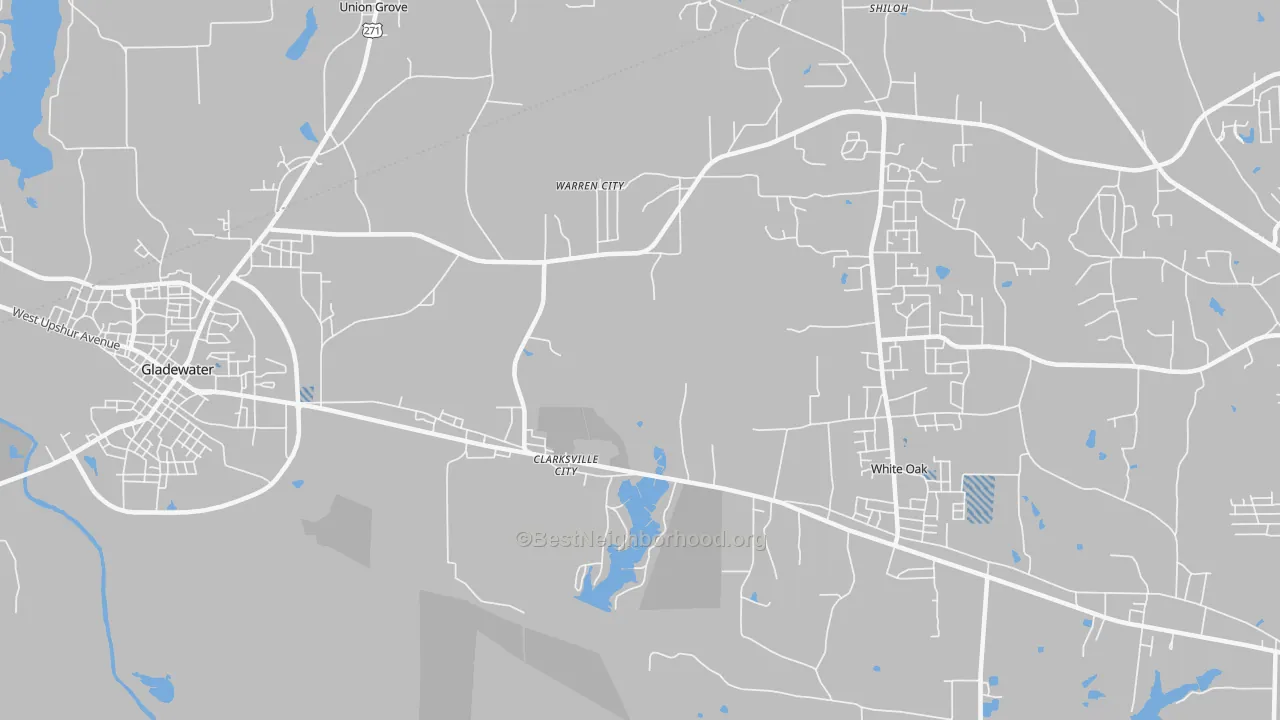 Transit Grade map of Clarksville City, TX