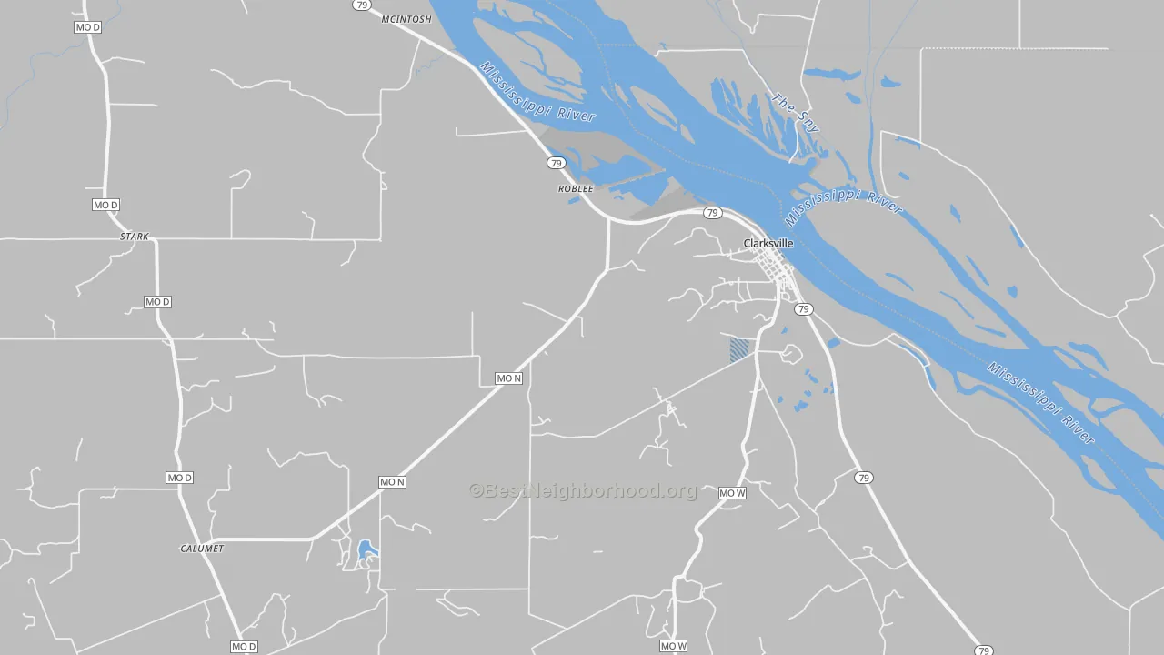 Transit Grade map of Clarksville, MO