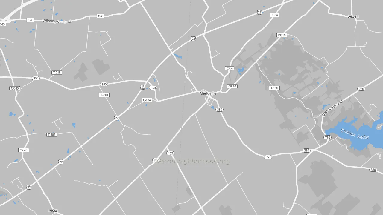 Transit Grade map of Clarksville, OH