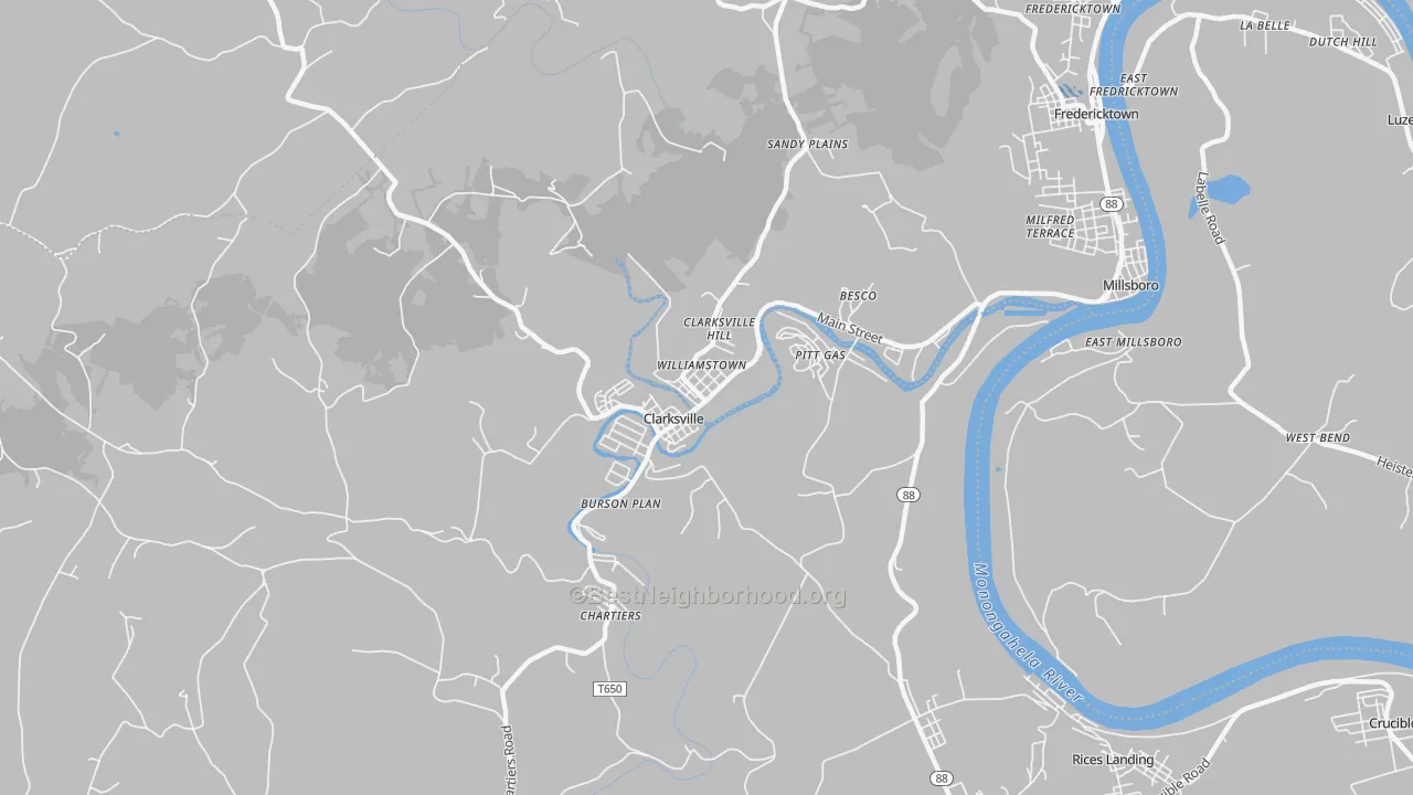 Transit Grade map of Clarksville, PA