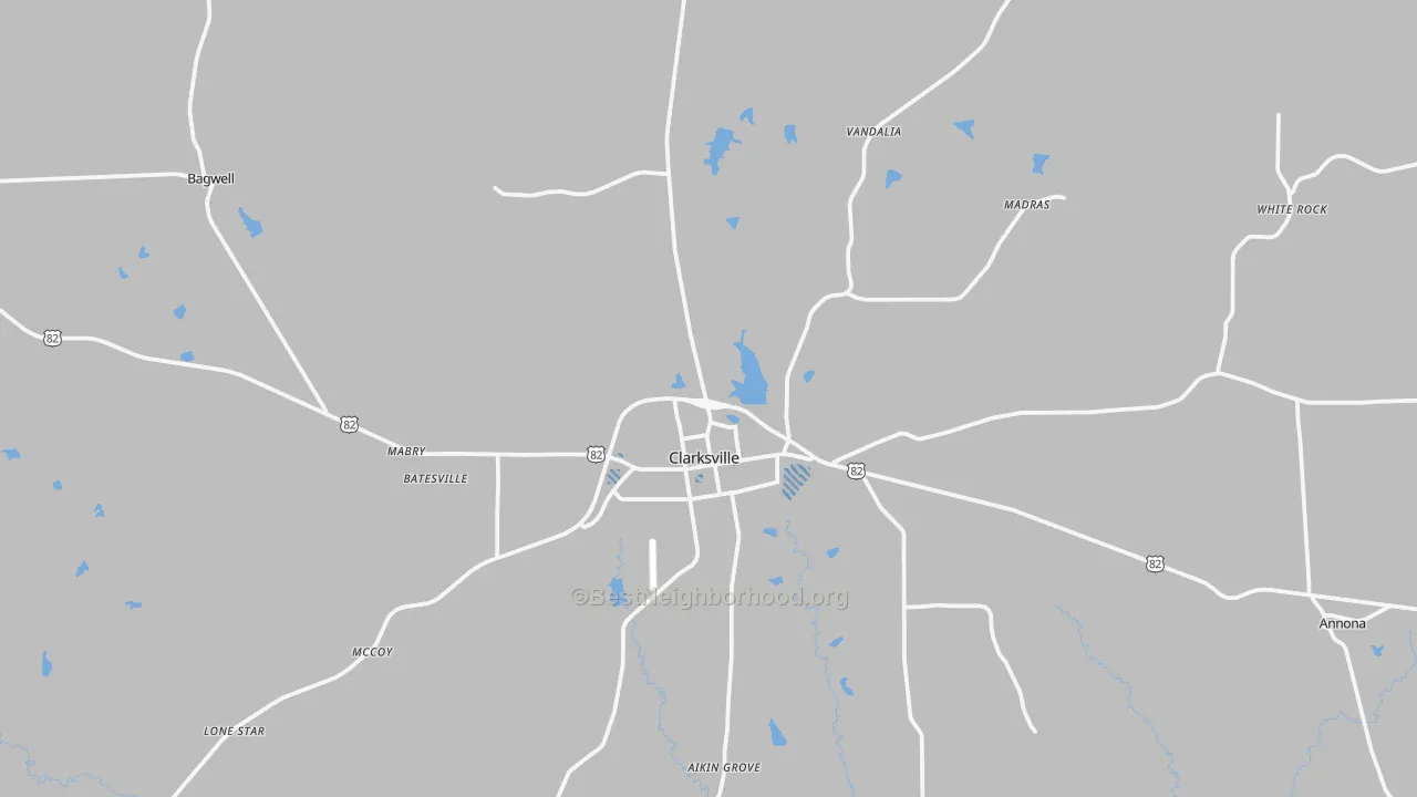 Transit Grade map of Clarksville, TX