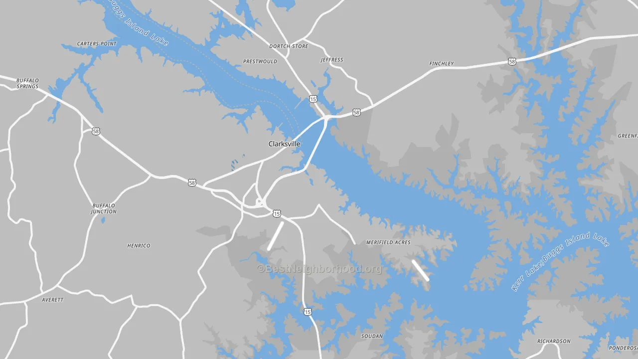 Transit Grade map of Clarksville, VA