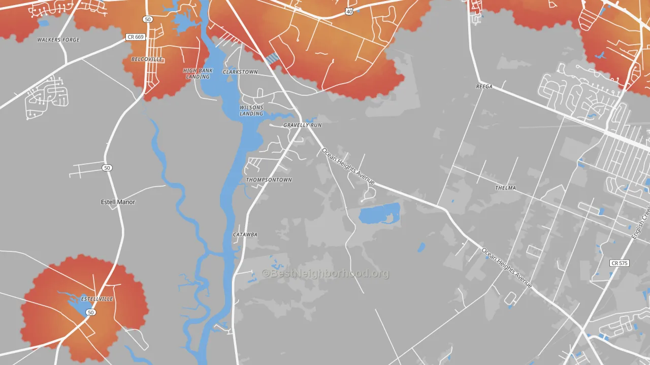 Transit Grade map of Clarktown, NJ