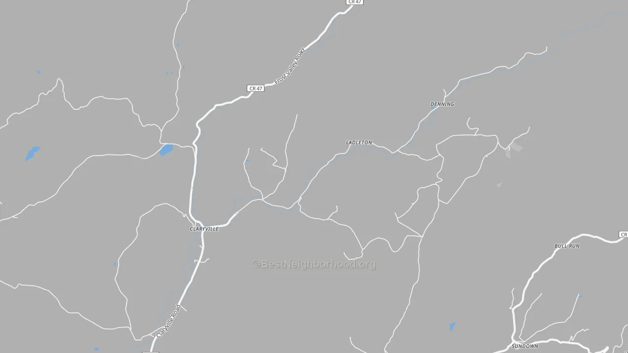 Transit Grade map of Claryville, NY