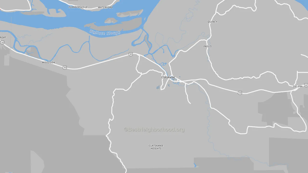 Transit Grade map of Clatskanie, OR