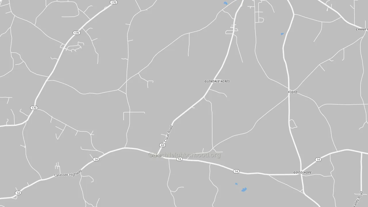 Transit Grade map of Claud, AL