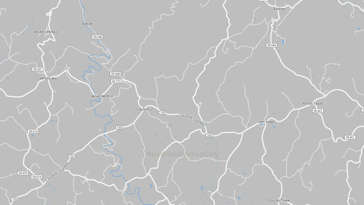 Transit Grade map of Claudville, VA
