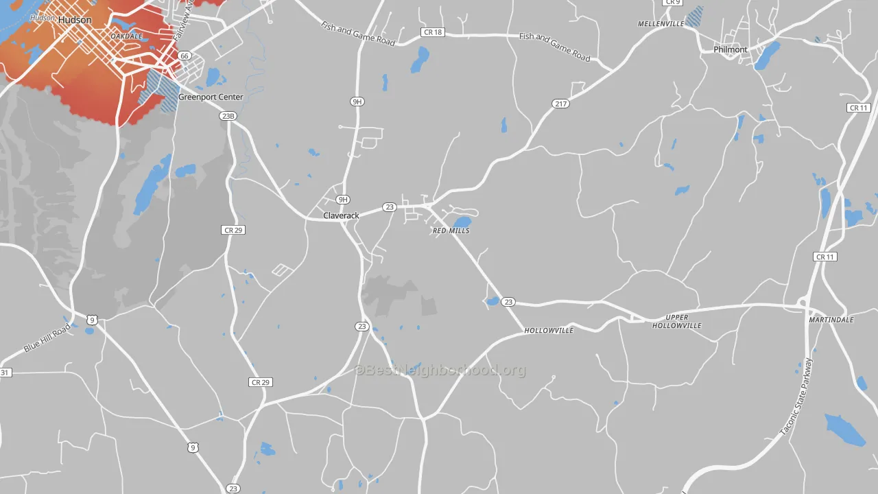 Transit Grade map of Claverack, NY