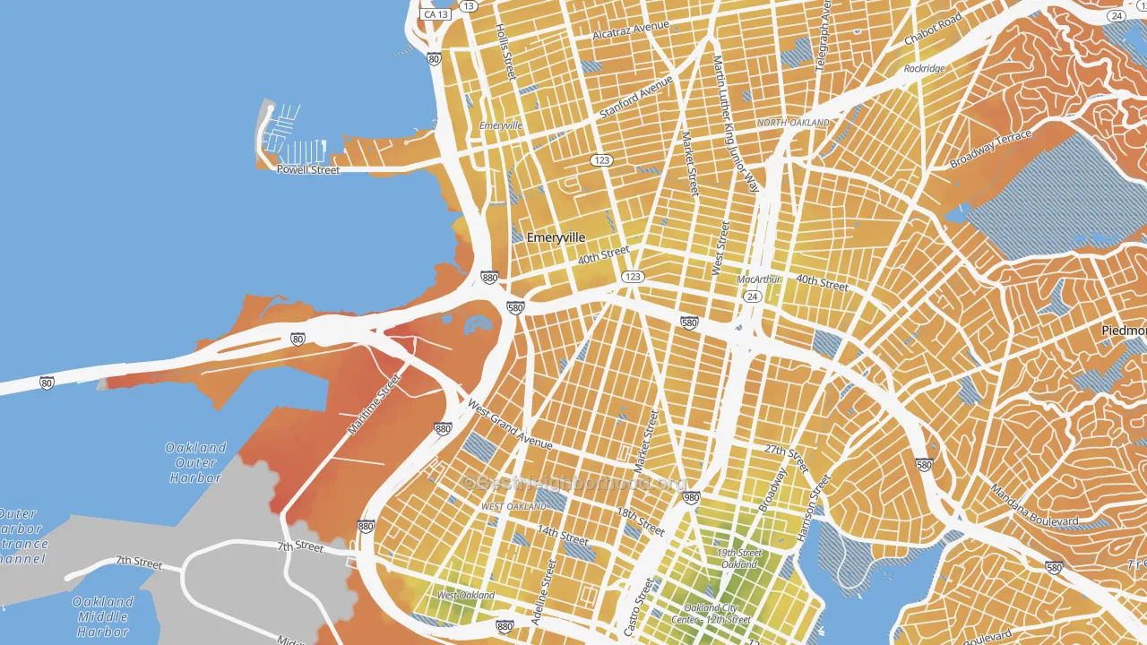 Transit Grade map of Clawson, Emeryville, CA