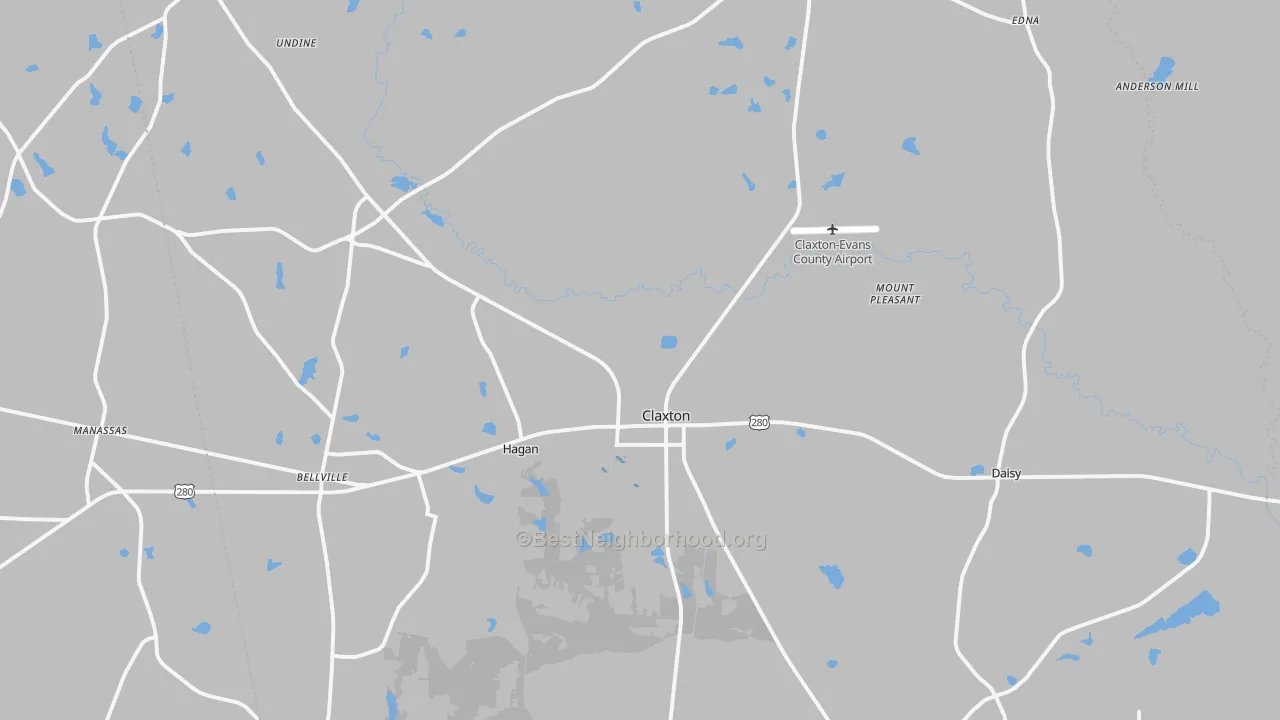 Transit Grade map of Claxton, GA