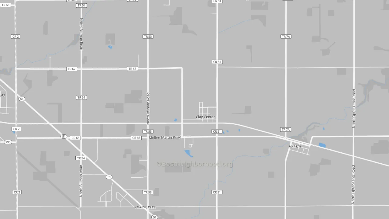 Transit Grade map of Clay Center, OH